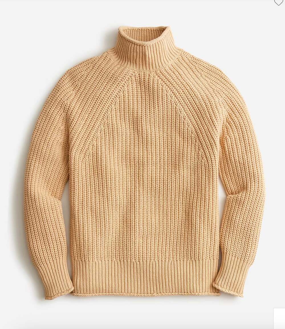 J Crew Relaxed Rollneck Sweater in Sandy Beach Women's Size XXL